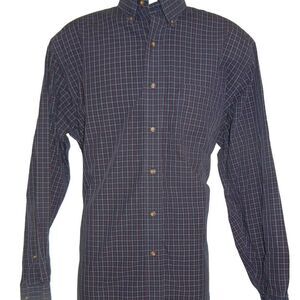 Brooks Brothers Men's Shirt Size Medium 346 Blue Plaid Long Sleeve Dress Cotton